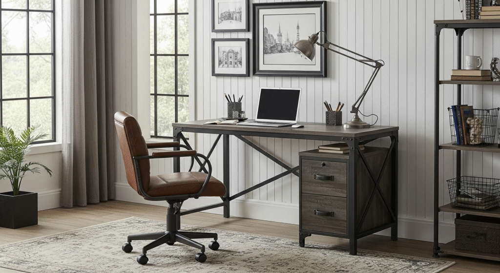 Para quem curte aquela vibe urbana e despojada, as mesas para home office de estilo industrial são incríveis!